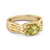 Peridot Celtic Woven Band Ring - 925 Sterling Silver Gold Vermeil