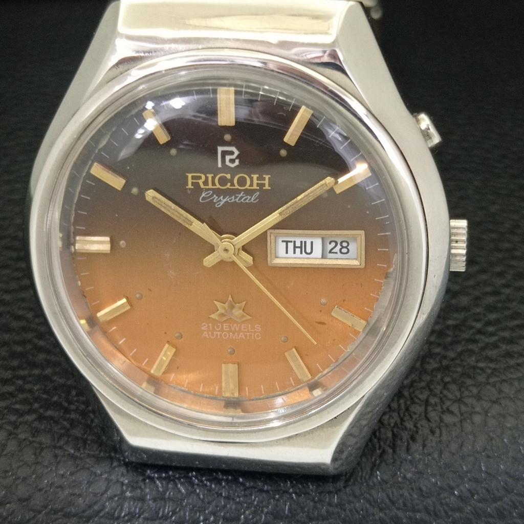 AUTOMATIC VINTAGE RICOH R31 JAPAN MENS ORIGINAL DIAL WATCH a703543-1 R213d-a703543