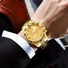 Luxury Men's Quartz Watch Classic Business Men Wristwatch Large Dial Alloy Steel Strip Blue Light Three Eye Men's Quartz Watch