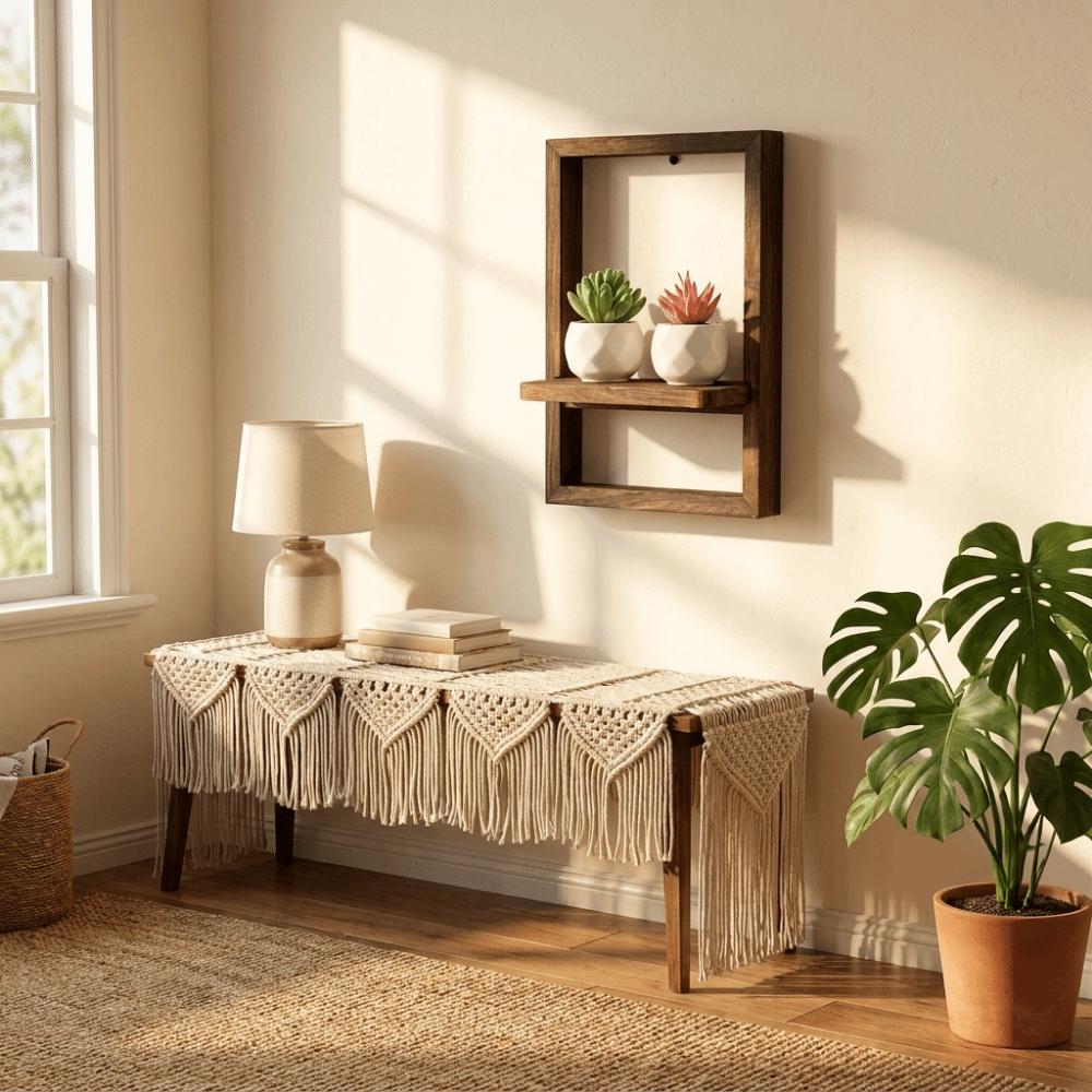 Quadratische Form Holz Wandregal Holz Wandmontage Regal Wand Schwebendes Regal Küche