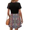 Women's Fashionable Casual Square Neck Retro Print Summer Dress