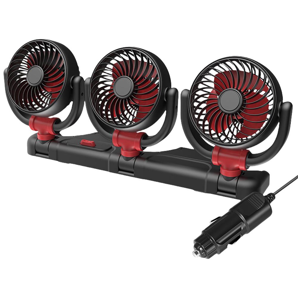 

3 Head Automotive Air Fan 2 Speeds Portable Car Air Fan 360° Adjustable Auto Air Circulation Fan for Vehicles RVs SUVs