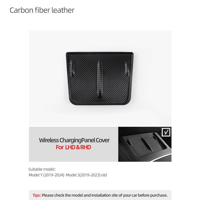Betterhumz For Tesla Model 3 Y Wireless Charging Cover Non-Slip Mat Dust-Proof Pad Made of Alcantara Interior Decals Accessories