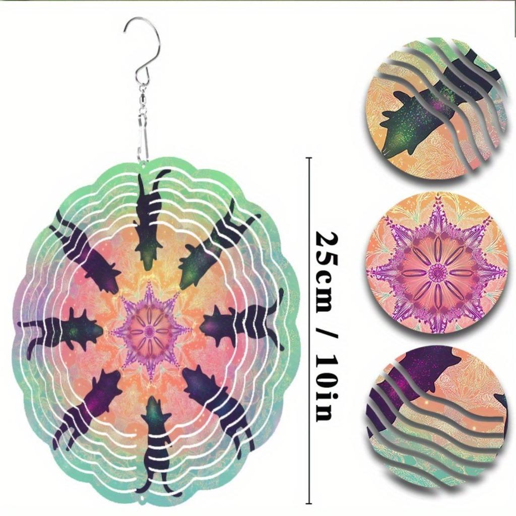 10 Inch Rotating Metal Wind Chime with 360 Degree Hook Vibrant Starburst Design for Outdoor Garden Balcony Lawn Decor All Seaso