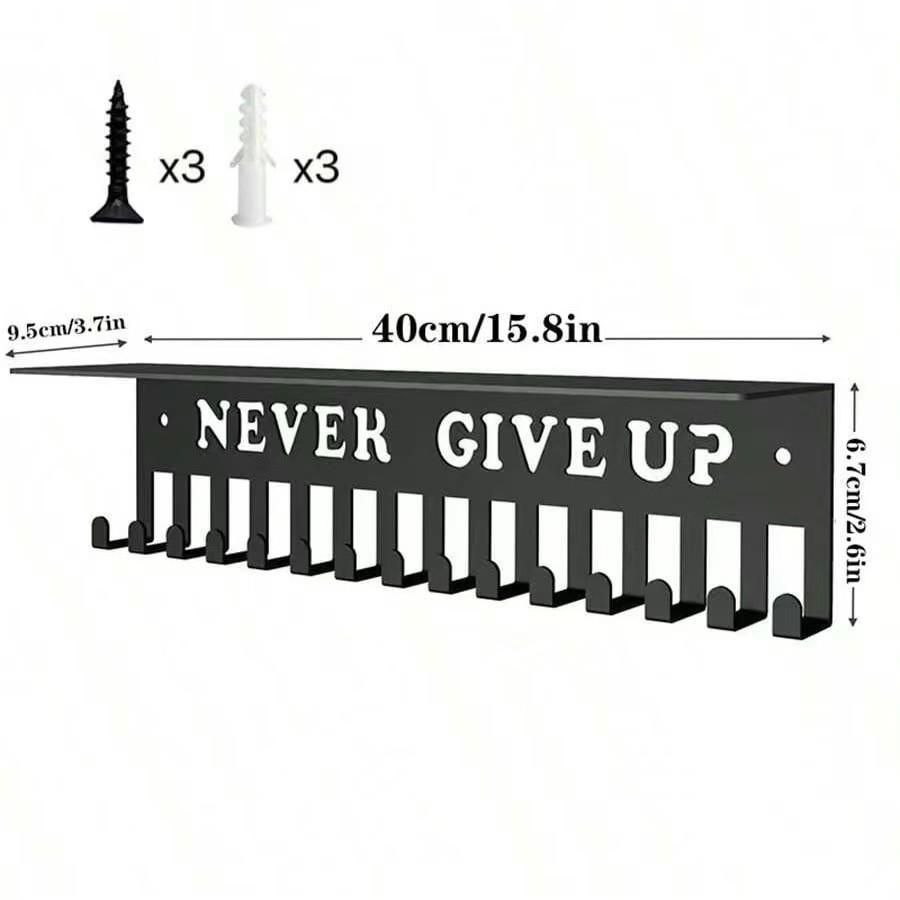 Metal Award Display Shelf With Wall Hook For Trophy And Medal Organization In Offices