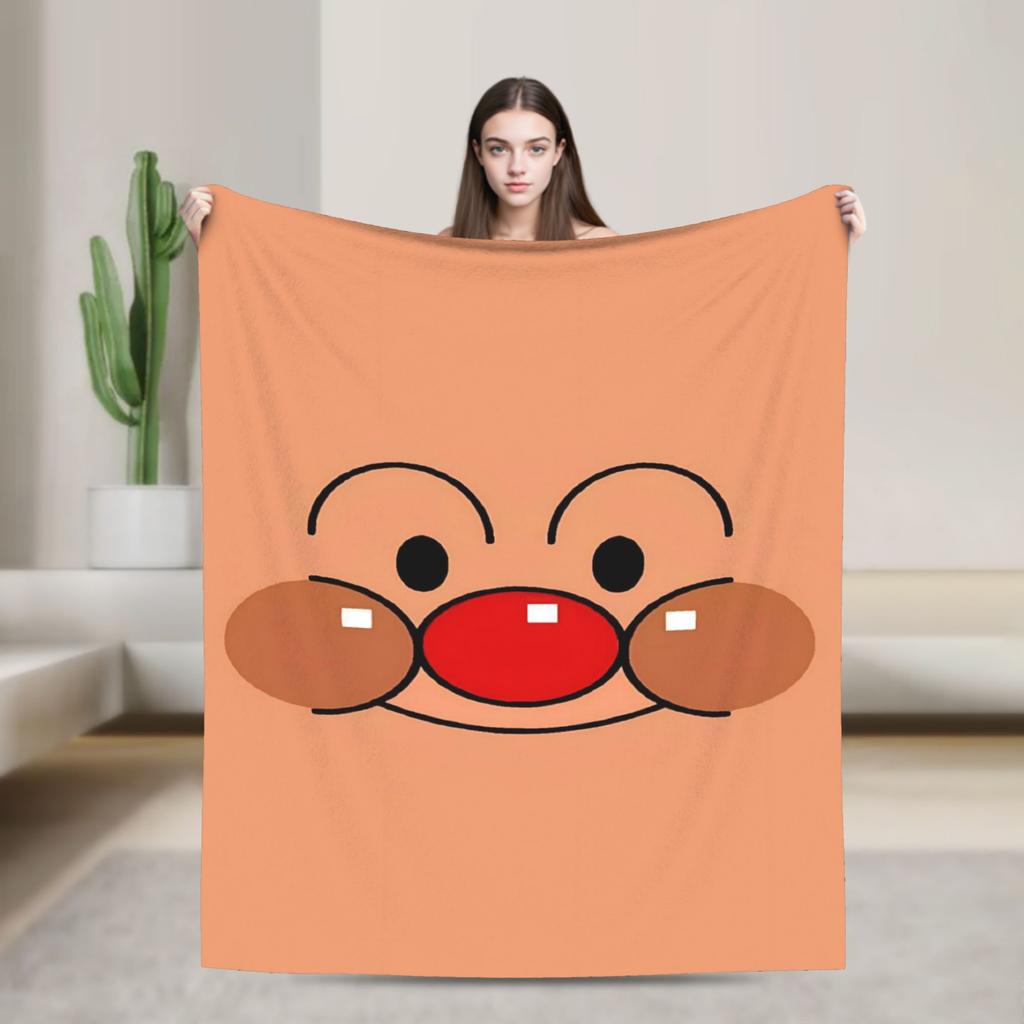 Anime Anpanman Blankets Quality Super Warm Throw Blanket Autumn Airplane Travel Bedroom Funny Bedspread
