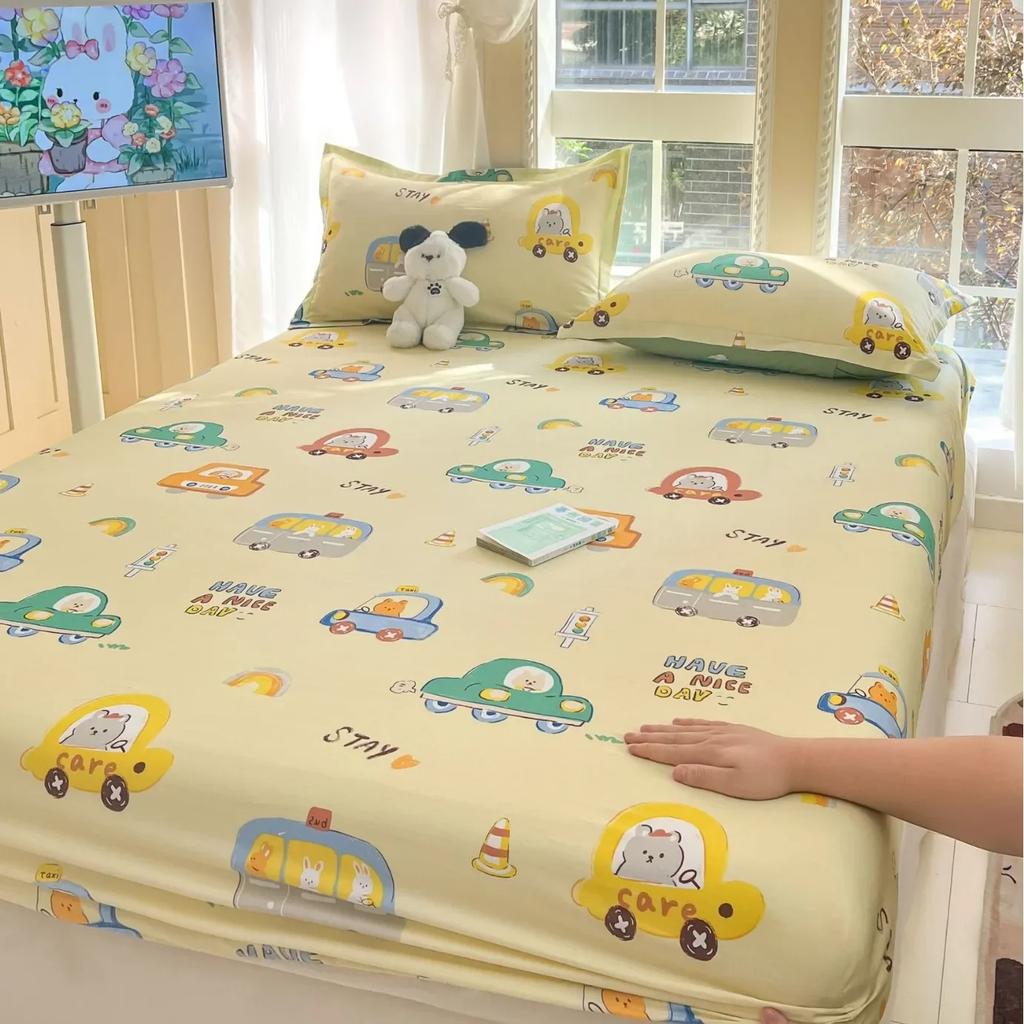 Pure cotton mattress single piece 100% cotton mattress protective cover non-slip and dust mattress protective cover cotton