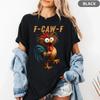 Funny Rooster Meme Shirt, F-CAW-F Chicken Humor Tee, Silly Farm Animal Graphic T