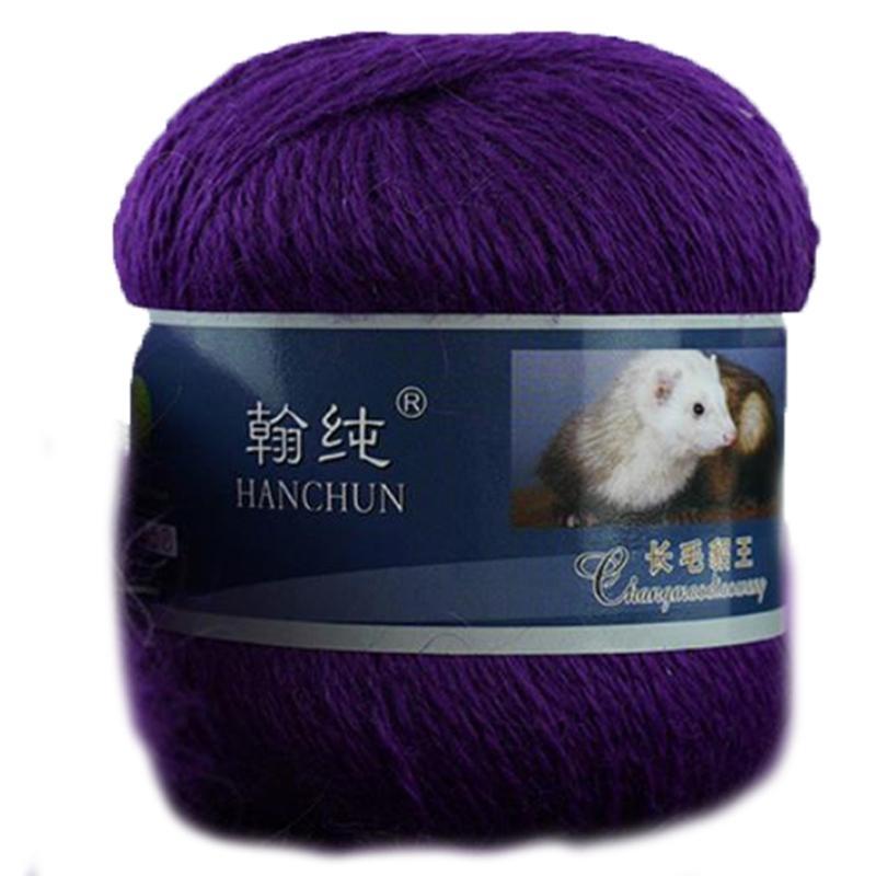 652F Soft Rabbit Hair Yarns Thread Mink Wool Yarn Crochet Knitting Scarf Baby Sweater