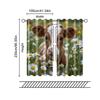 2 pcs, filtering curtains (excluding rods, non-movable, without batteries) Charming Cow & Daisy for use in bedrooms and living