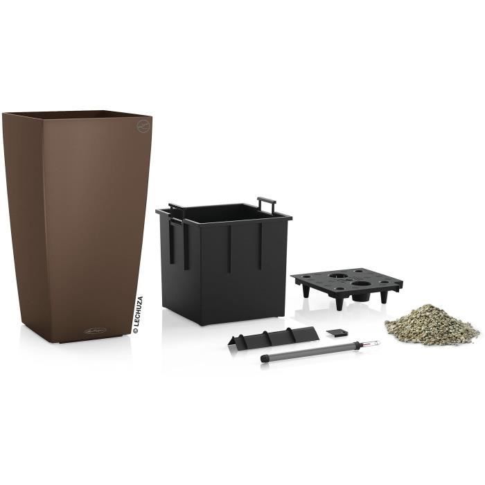 Pot de fleur lechuza cubico color 40 - kit complet, muscade