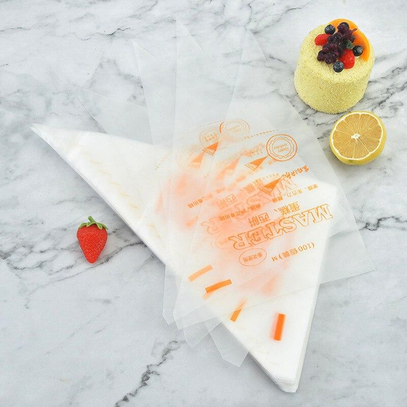 100pcs Laminating Nozzle Bag Plastic Disposable Transparent Small Size Cream Cake Squeeze Bag Baking Dessert Kitchen Gadgets