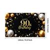 90. Geburtstag Banner Goldener Ballon Happy Birthday Party Dekoration Kulisse Jubiläumsfeier Fotografie Hintergrund Requisite