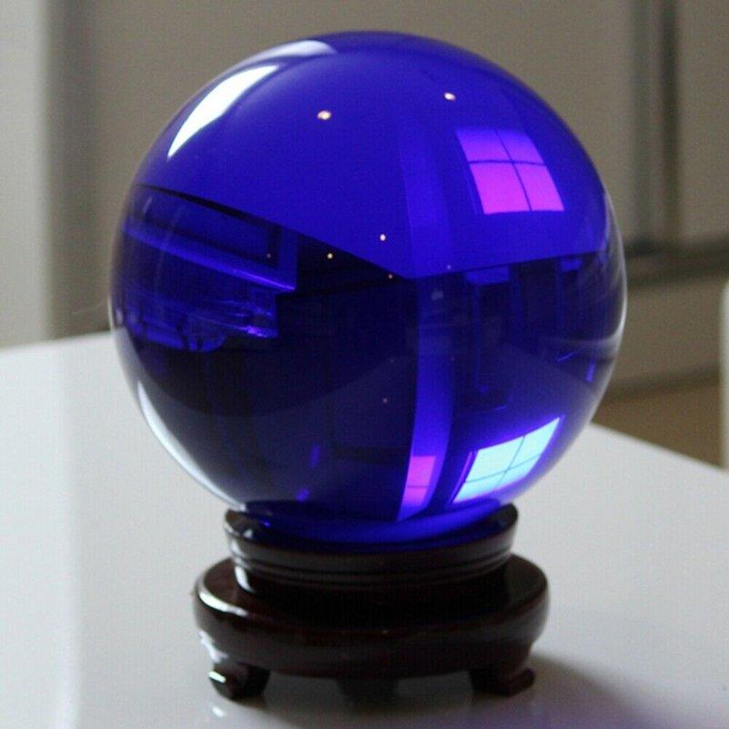 40MM Blaue Kristallkugel-Ornamente Asiatisch Selten Natürliche Magische Glaskugel Heilkugel Fotografie Dekoration Heim Dekorationskugeln