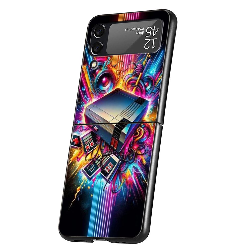 

Жесткий ПК чехол для телефона Samsung Galaxy Z Flip 7 6 5 4 Черная крышка для Galaxy Z Flip 3 Складные сумки Capas Технология Игровая консоль Z Flip 4
