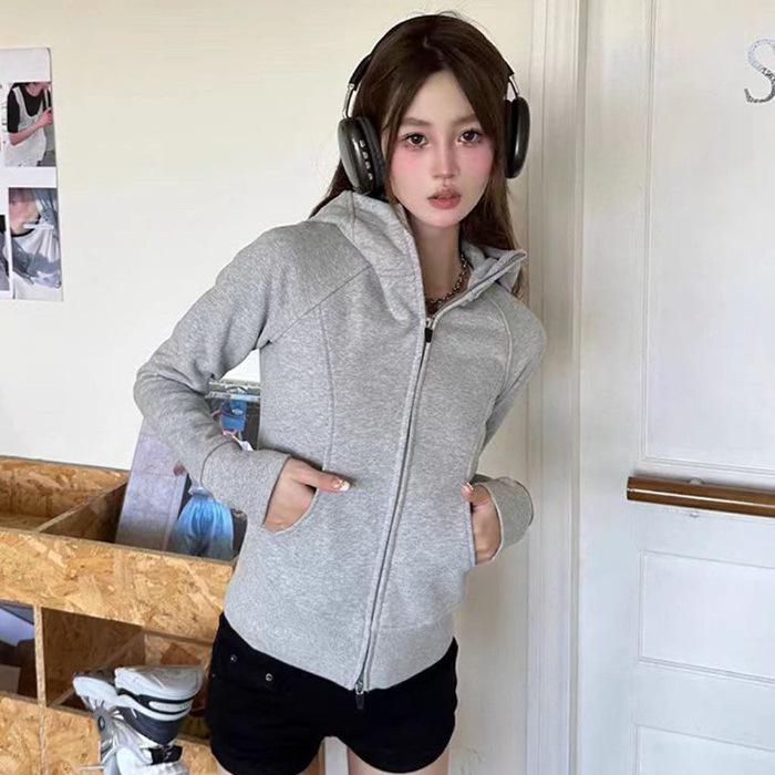Autumn Women s Slim-Fit Yoga Hoodie: New Style Versatile Sports Cardigan XL
