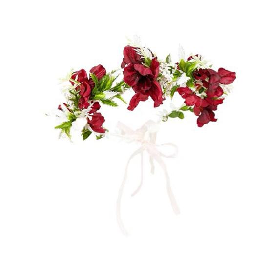 Damen Stirnband 3D Blumen-Dekor Spitzenband Helle Farbe Stirnband Fee Mädchen Rosa