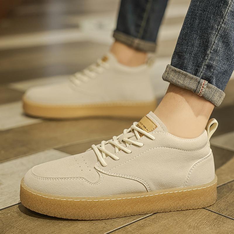 Fashion Brown casual men's board shoes Trendy New minimalist style Outdoor leisure walking Daily Autumn and winter shoes Youth Shoes