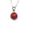 coral pendant gift wrapping featuring 8mm beads on a 14K white gold Includes a 40cm chain be changed to an 18K gold Undyed coral Blood-red (free