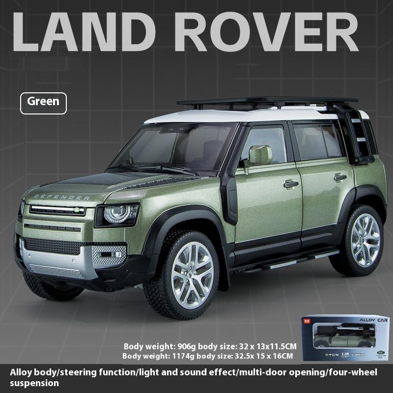 1/18 Scale Land Rover Large Defender 110 Alloy Car Model Toy Gift, Simulated Sound and Light Children's Toy Car, Birthday Gift for Boys