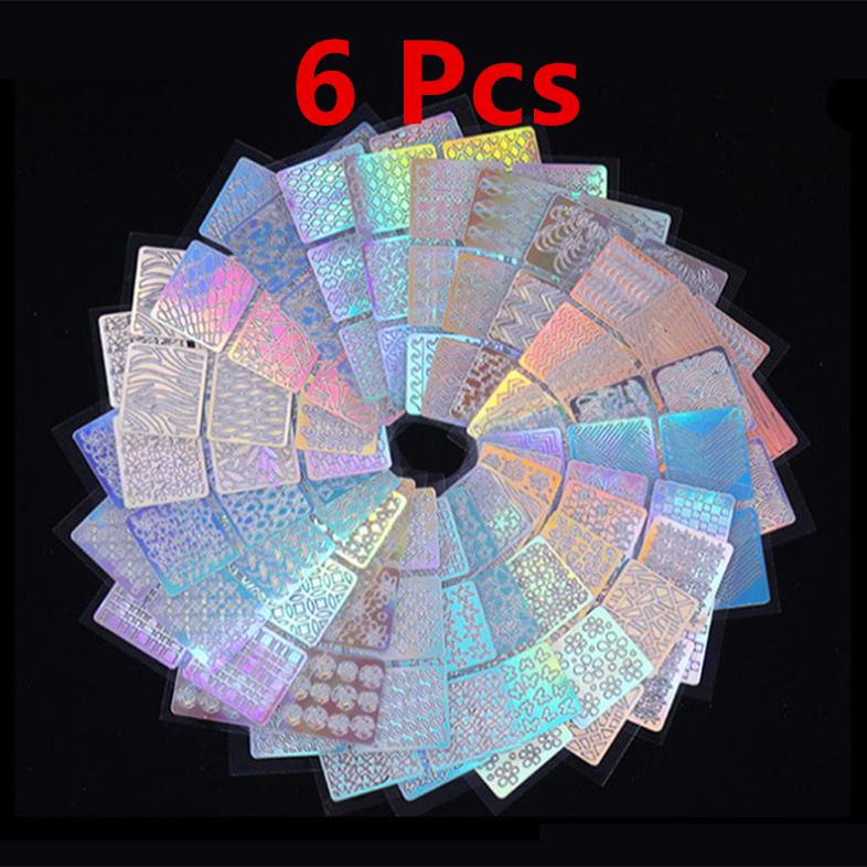 

Наклейки для малювання нігтів Порожнисті гель-лаки Лазерні вініли для нігтів Трафарети Наконечники 24 шт./набір Зірка-серце 3D-зображення