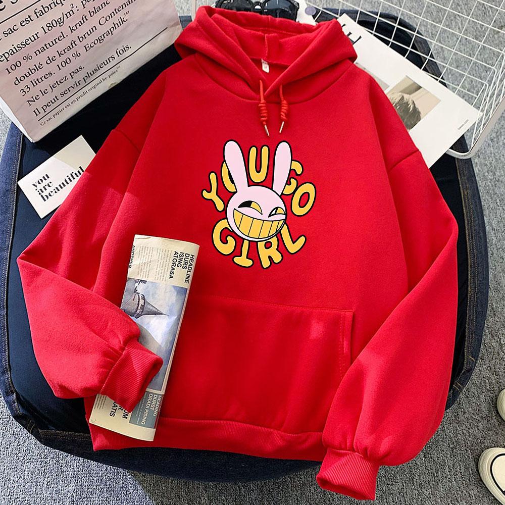 The Amazing Circus Rabbit Hoodies Long Sleeve Cartoon Graphic Sweatshirts Winter Fleece Casual Kawaii Printing Hooded