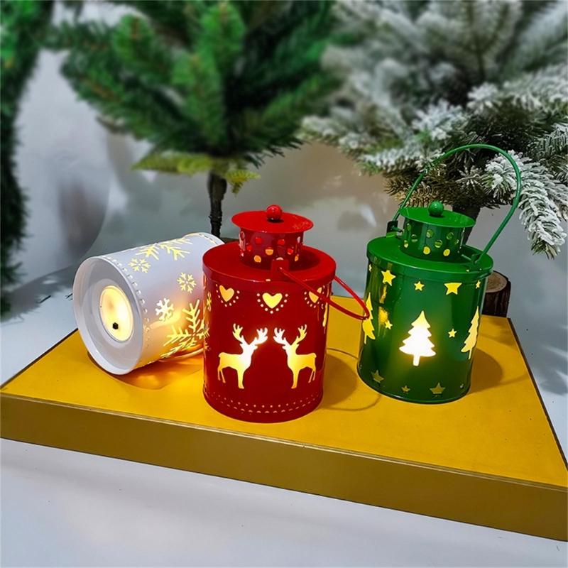 LED Candle Lanterns for Christmas Decoration Vintage Tabletop Lanterns Enhances Your Christmas Atmospheres for Garden