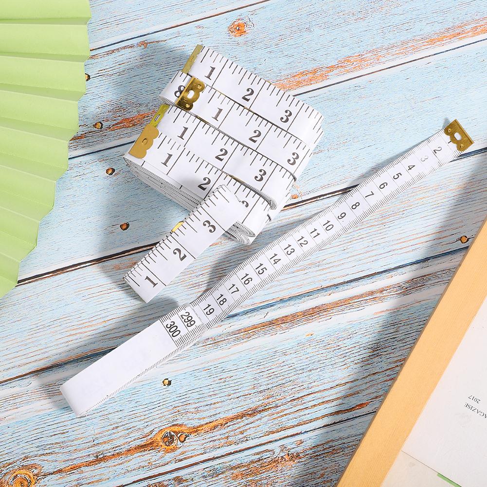 10pcs 2.0 X 300cm Tailor Tape Double Scale Flexible Ruler for Weight Loss Body MeasurementWhite