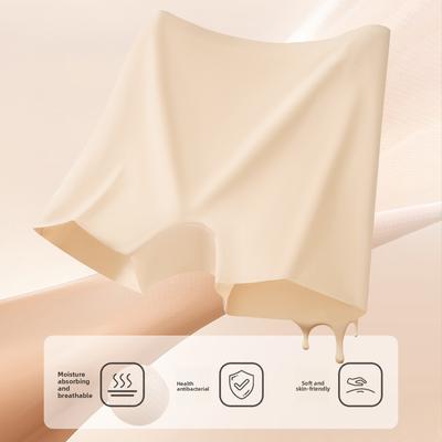 Women's Spring and Summer Antibacterial Ice Silk Invisible Anti Glare Safety Underwear