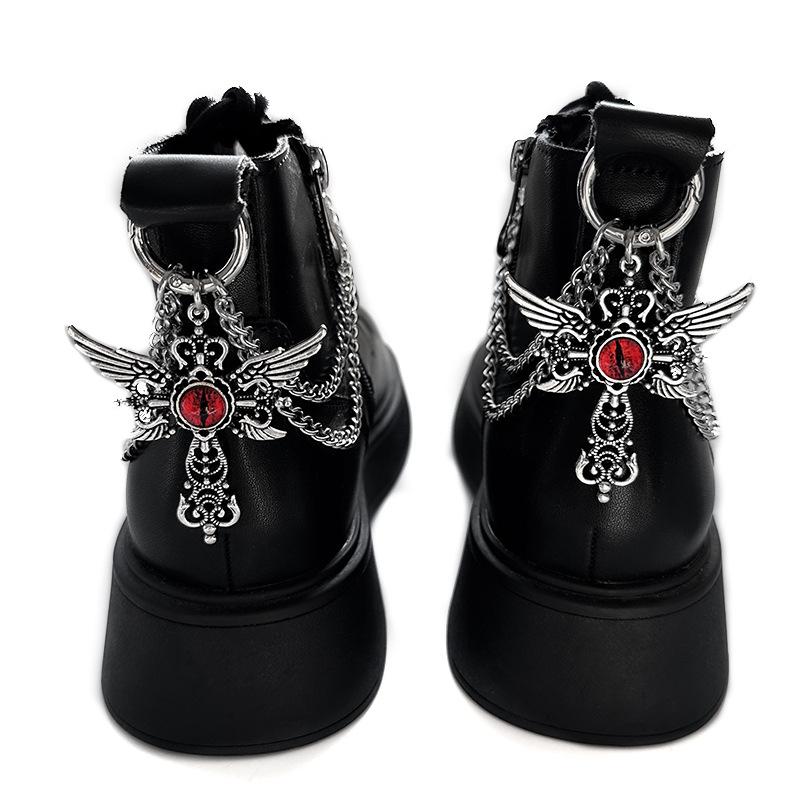 [HF]New 1Pc Titanium Steel Shoe Chain Metal Entagram Pendant Women Shoes Decoration Accessories Boots Shoe Party Diy Jewelry