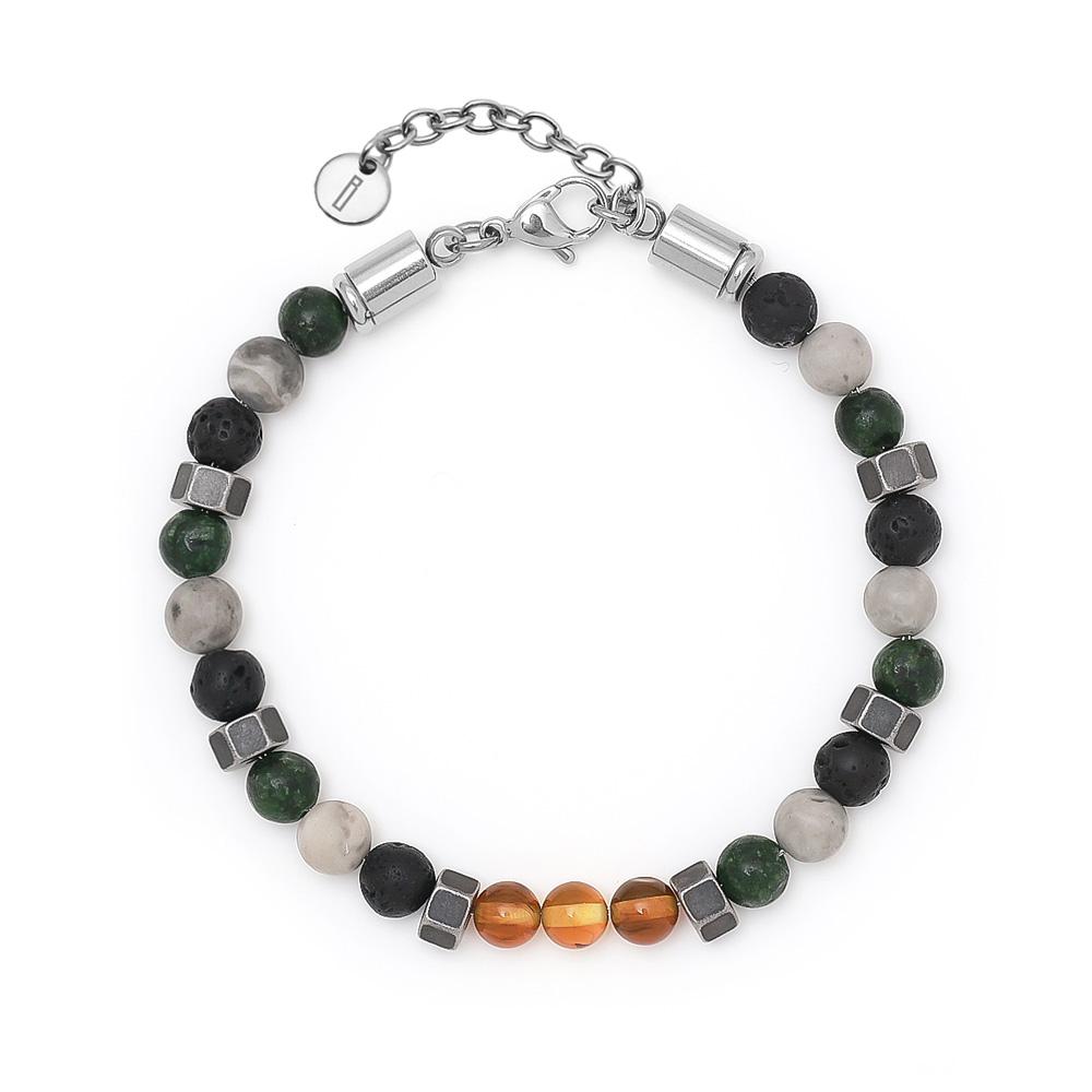 Blancier Earth Harmony Bm257B1213 Volcanic Stone Natural Gemstone Men'S Bracelet