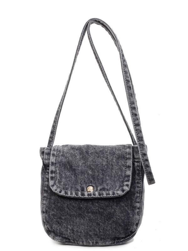 Streetwear Denim Crossbody Bag For Women With Magnet Closure For Casual Day Use