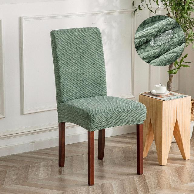 T -Shaped Water Resist Jacquard Chair Cover For Dining Room Hotel Banquet Home Use Decor Spandex Elasticity Stool Chair Seat Cover