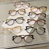 New Cat Eyes Large Frame Women Anti Blue Light Glasses Fashion Printing Solid Computer Glasses Frame Eyeglasses