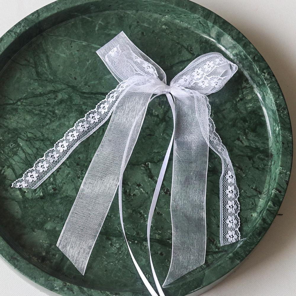 

10 шт. Белое кружево, бант, полиэстеровое кружево, аксессуары для волос, новый свадебный букет, аксессуары для DIY 1