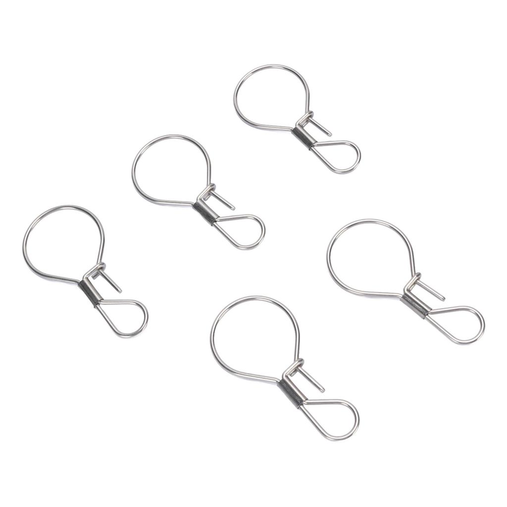 5PCS Fishing Locks Stainless Steel Single Handed Live Fish Lock Buckle for Freshwater Saltwater Fish