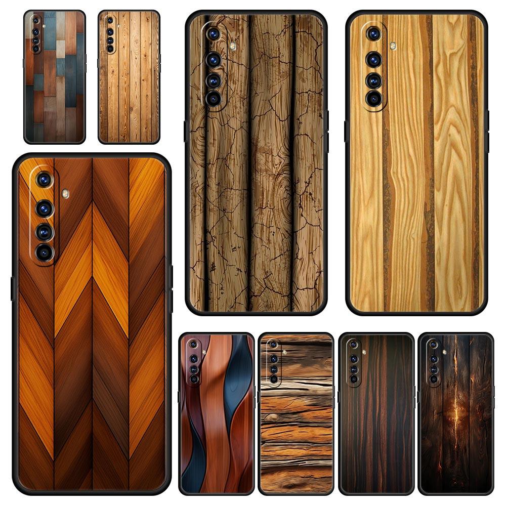 Luxury Vintage Wood Grain Pattern Soft TPU For Realme 13 12 11 10 9 Pro Plus GT3 GT2 C21 C25 C35 C53 C55 C67 Pro 5G Phone Case