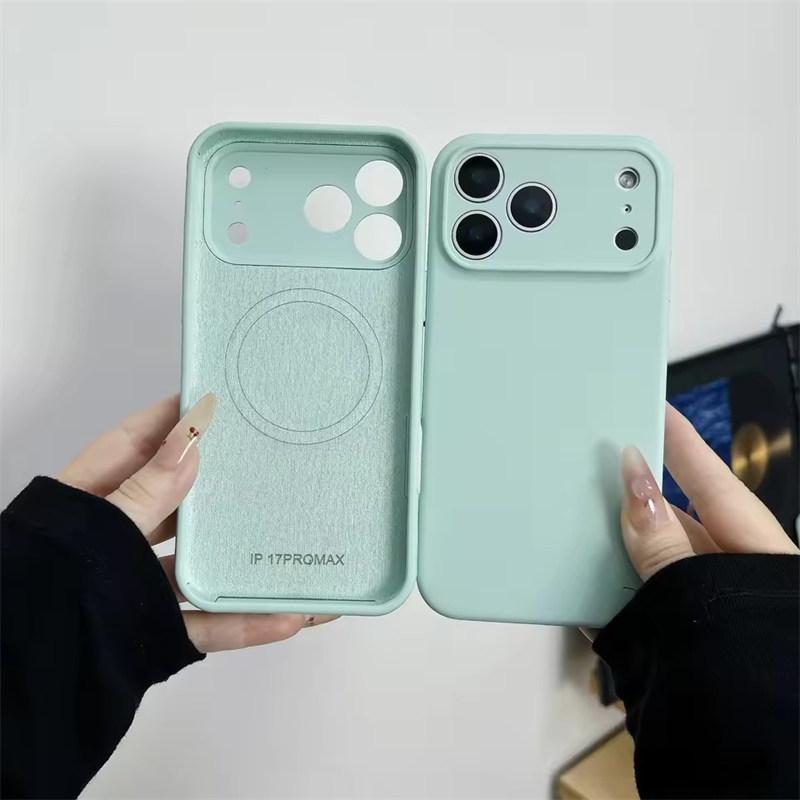 Liquid Silicone Magnetic Case For iPhone 17 Air 16 15 14 Plus 13 12 Pro Max For Camera Protection Matte Cover