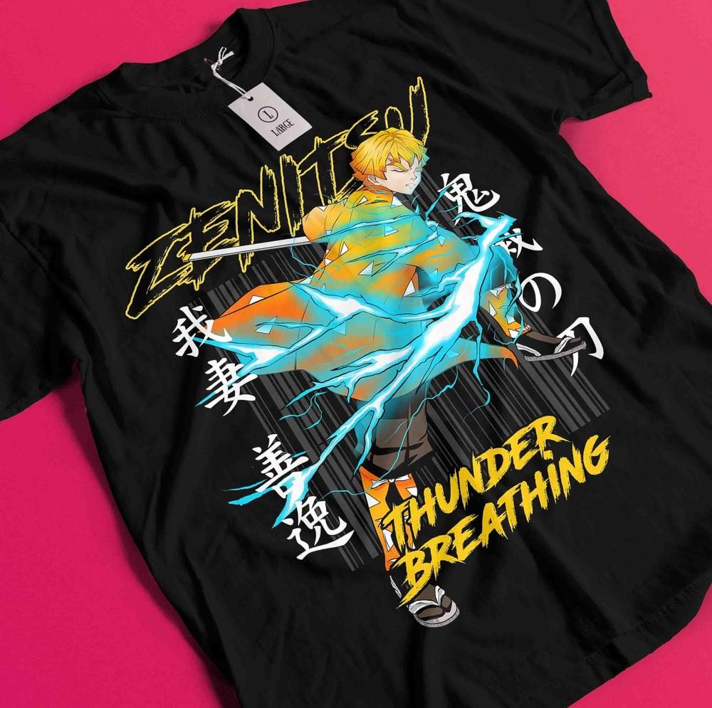 

Demon Slayer Shirt Zenitsu Tshirt Tanjiro T-Shirt Muzan Doma Tee Inosuke Nezuko BB428 S