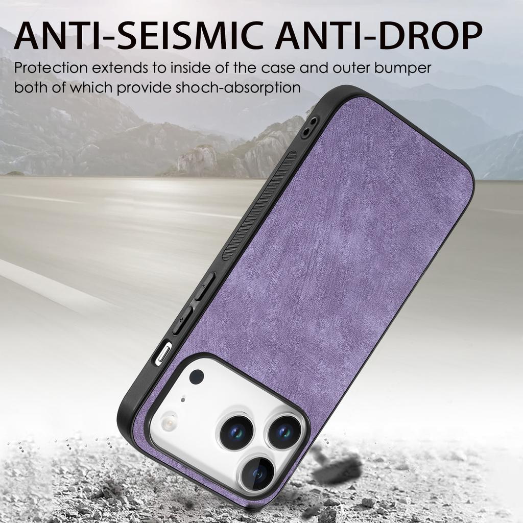 For iPhone 17 Pro Case Shockproof Slim Retro Leather Phone Back Cover