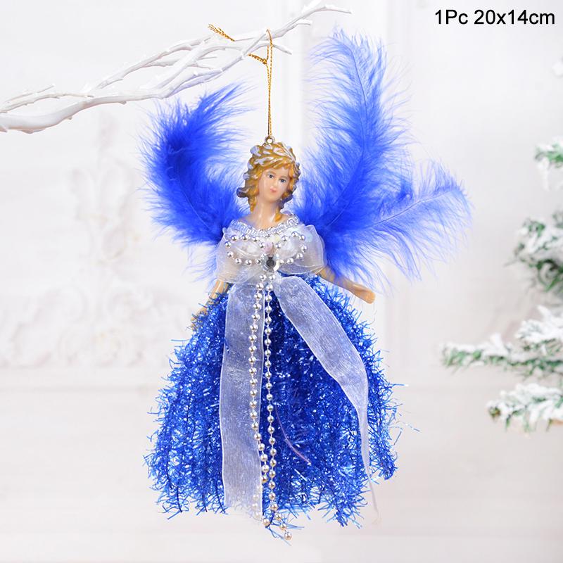 Xmas Tree Pendants Snowflake Angel Deer Hanging Ornaments Christmas Decorations For Home Kids Toy 2024 Navidad New Year Party