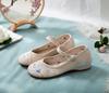 Lingyunhe Ethnic Embroidered Cowhide Soft Sole Dance Shoes for Women
