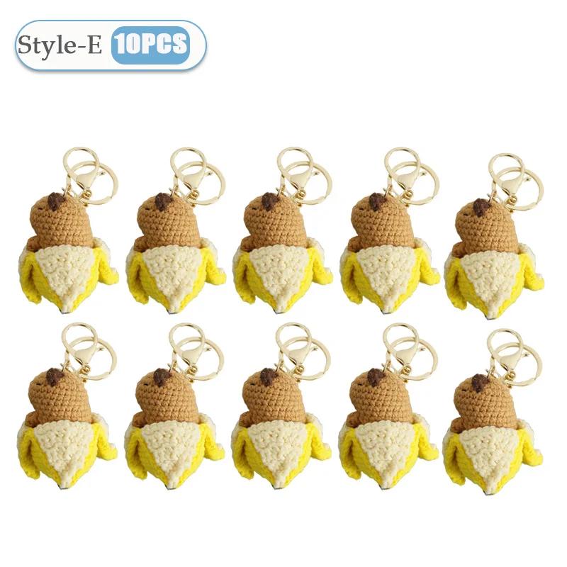1-10PCS Capybara Crochet Doll Ornament Crochet Positive Energy Dolls Handmade Toy Desk Office Room Decoration Christmas Gifts