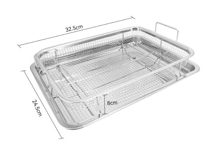

Медный противень для выпечки, сковорода для жарки во фритюре, форма для выпечки, нержавеющая сталь, антипригарное покрытие, корзина для чипсов, форма для выпечки, сетка для гриля, квадратный дуршлаг для жарки