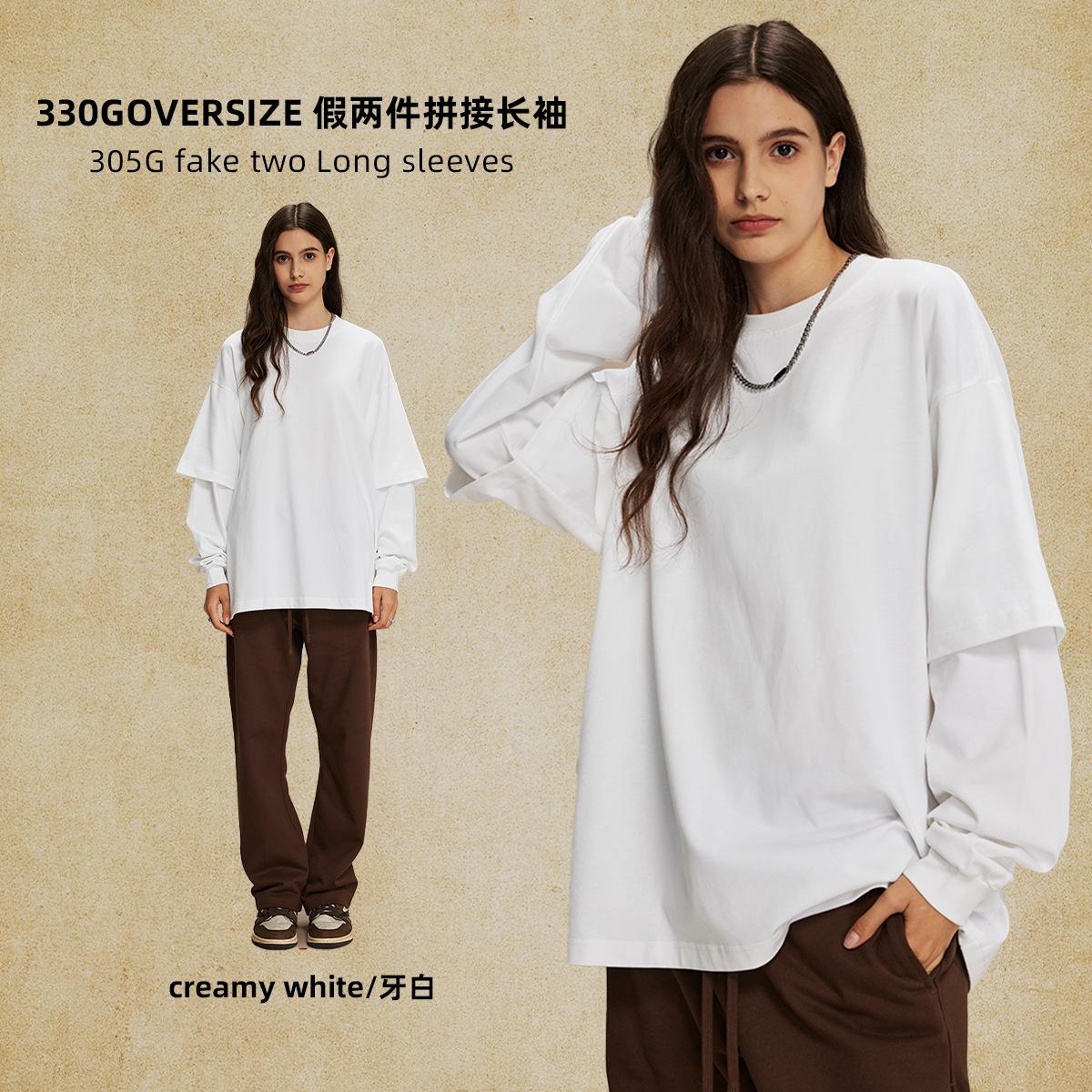 

305 г/м² 100% хлопок стираная футболка с индивидуальным рисунком принт мужские футболки с длинным рукавом XXL