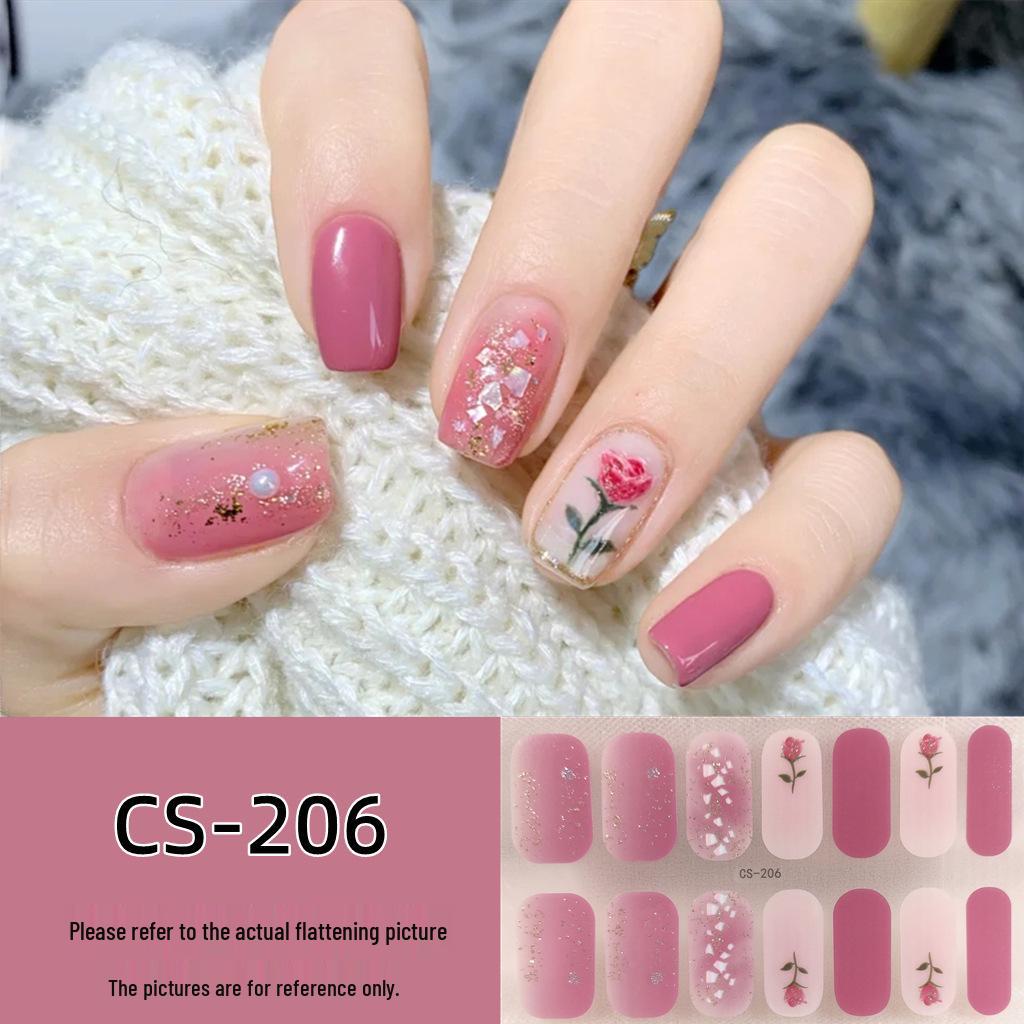 Waterproof Long-Lasting No-Bake 3D Gel Nail Stickers - Removable & Wearable Full-Cover Nail Polish Patches for Women