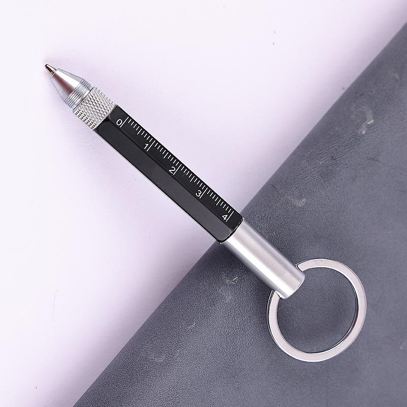 Monking 6 In 1 Multifunctional Pen With Keychain Touch Screen Stylus Capacitive Pen With Screwdriver Ruler Ballpoint Pencil Tool