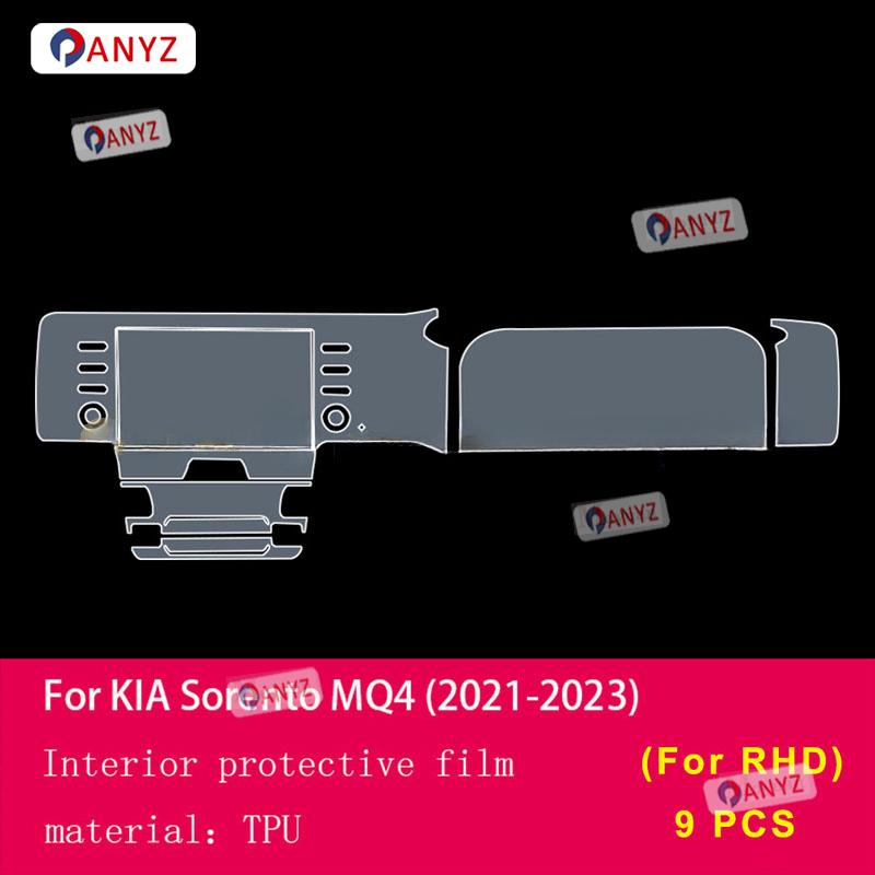 Dla Kia Sorento MQ4 - Panel panelu zmiany biegów samochodu Ekran nawigacji Wnętrze samochodu Folia ochronna TPU Naklejka zapobiegająca zarysowaniom