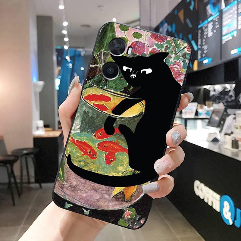 Art Cat Phone Case For OPPO Realme 10 Pro Plus GT 2 Pro X2 Pro XT C25S 8 7 6 Pro 6i GT Master C3 C21 C21Y X3 SuperZoom