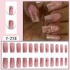 Pre-made Press-On Nails With Gradient Line Design Minimalist INS Style False Nail Tips Women